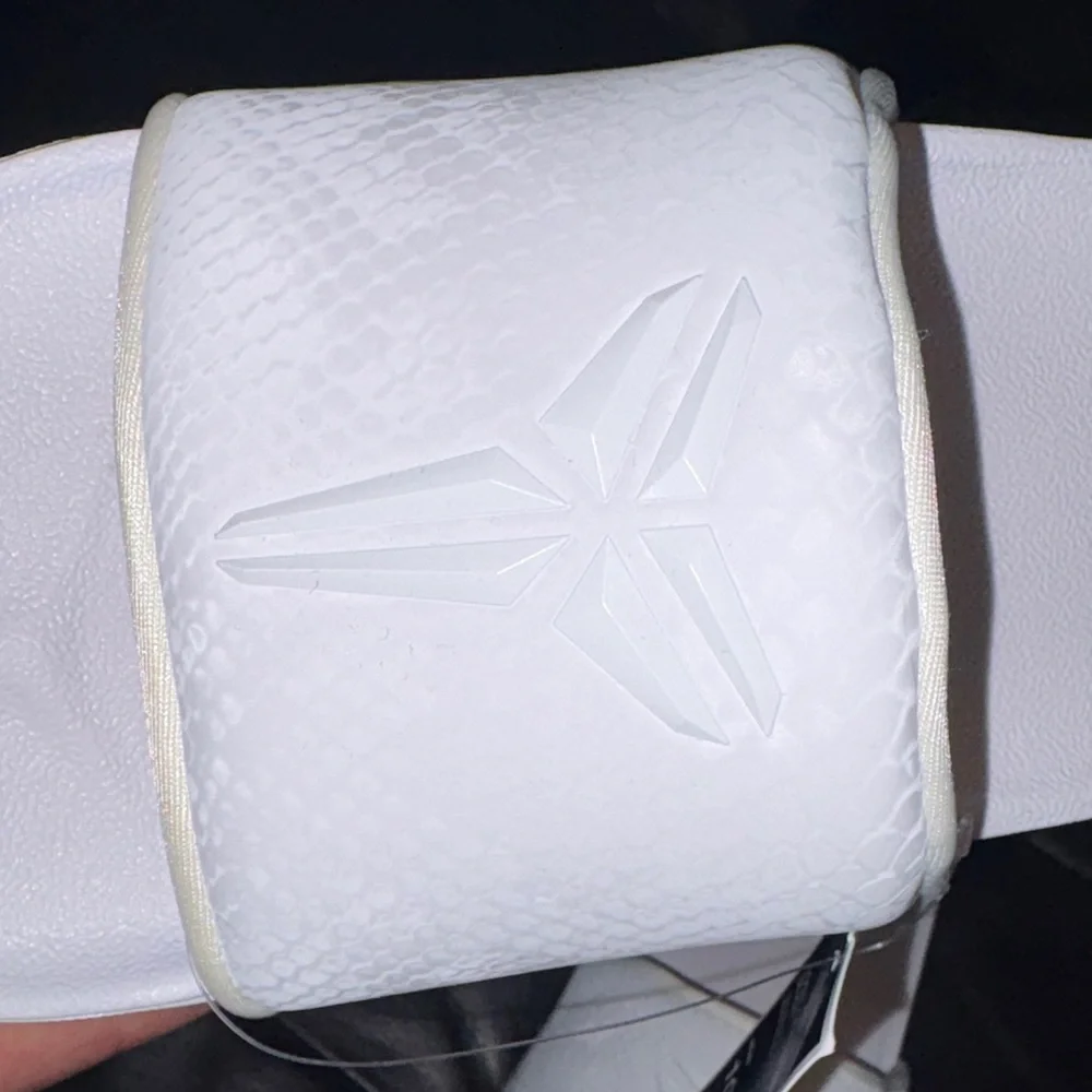 Nike White Holiday Wreath Slippers